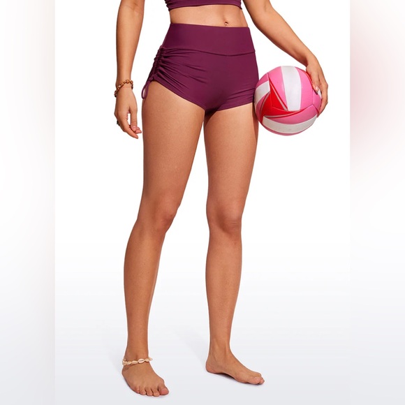 Sunshine High Waisted Swim Shorts - Ruched Side - Picture 3 of 6